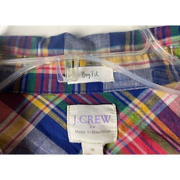 EUC Women’s Colorful & Preppy Boyfit J Crew Plaid Button Down Shirt Size Medium - Picture 2 of 11